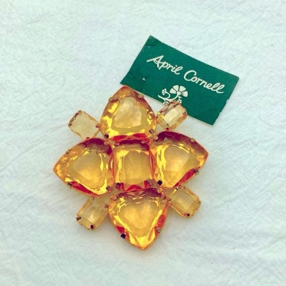 Vintage April Cornell Gemstone Brooch - Picture 2 of 3